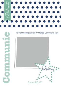 bedankkaartje communie 'jongen'